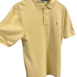 Polo Ralph Lauren Yellow 100% Cotton Short Sleeve T-Shirt Size Large (14-16