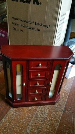 Cherry Wood Jewelry Cabinet Organizer Box 12x10x5.5 - 4 Available