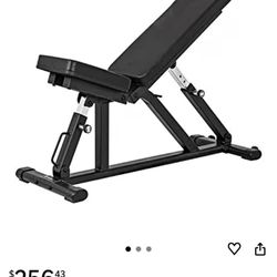 Amazon Basics Adjustable Workout Weight Bench Press, Foldable for Home Gym, Black