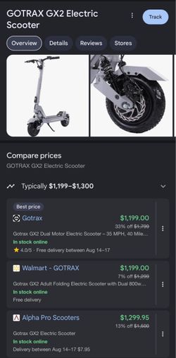 Electric scooter (GOTRAX GX2)
