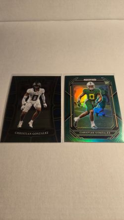 Christian Gonzalez Football Card Lot of 2