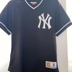 Mens Navy Mitchelle  N Ness Yankees Vneck Jersey 