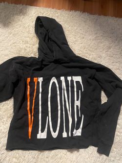 Vlone cropped cotton hoodie (Orange)