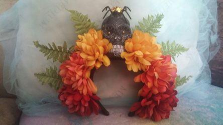 Handmade dia de los muertos headpiece