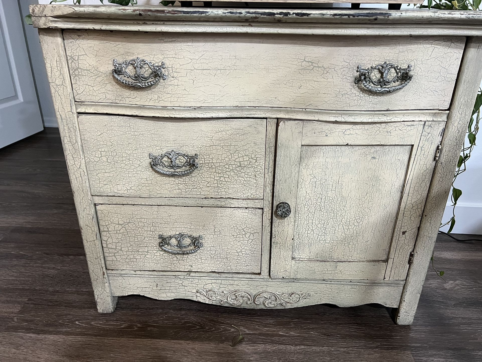 Antique Wood Nightstand/ Buffet Table/ Bar Table