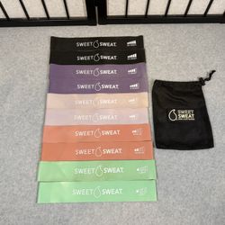 Sweet Sweat Mini Loop Resistance Bands – DOUBLE SET (Light to XX-Heavy) + Carry Bag