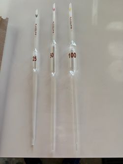 Fisherbrand Class A Volumetric Pipettes – 25/50/100mL - Brand New