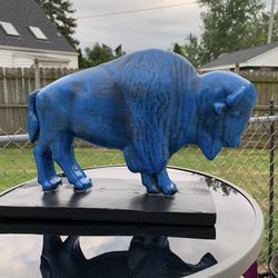 The Old Blue Buffalo Statue