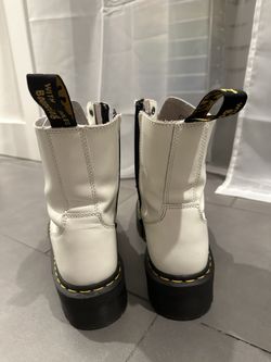 Jadon Boot Smooth Leather Platforms in White