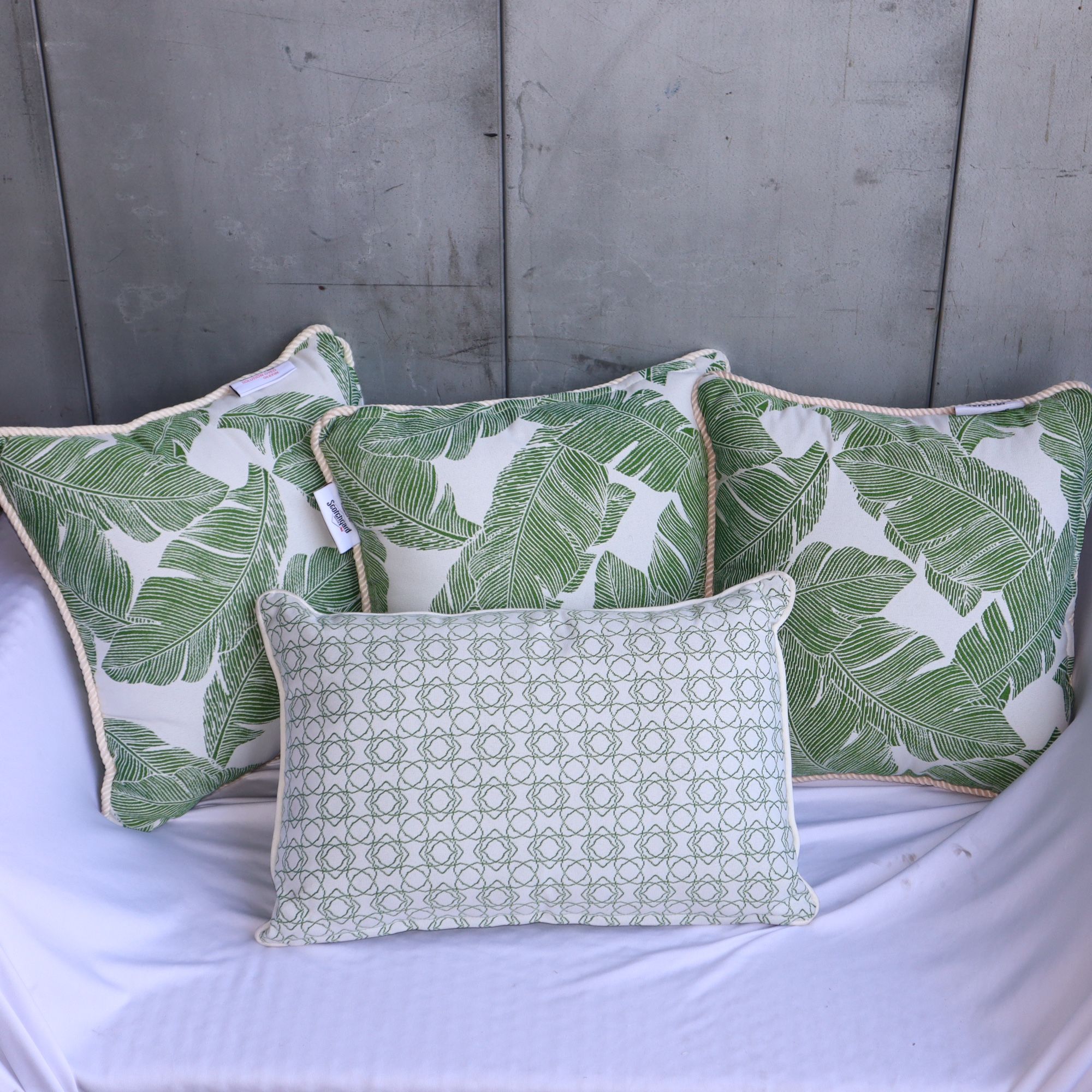 Set Of Axroma Outdoor Floral Branch Leaf Pattern Throw Pillows