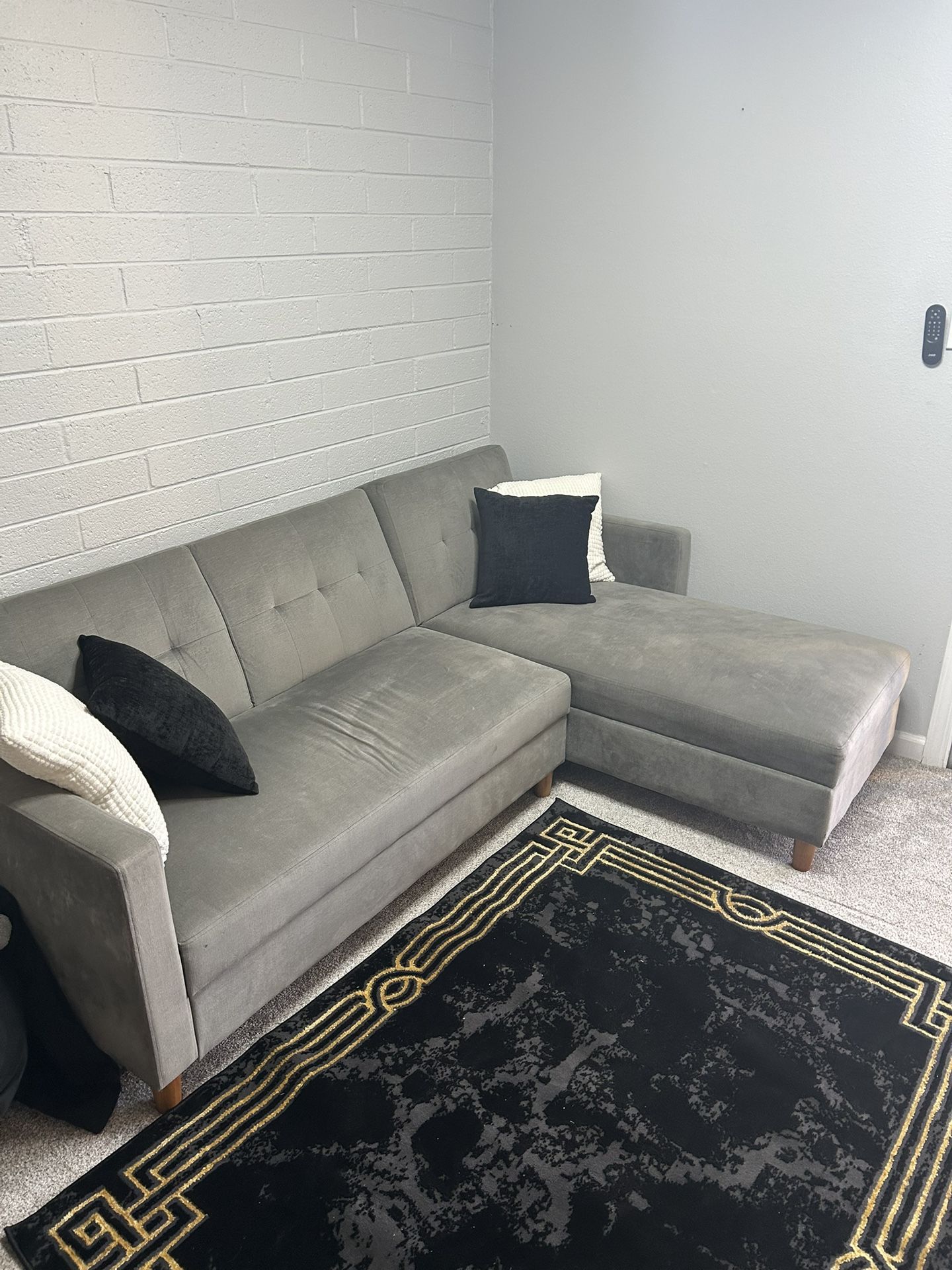 Sofa with chaise lounge