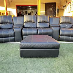 Theater recliner sofa with storage ottoman