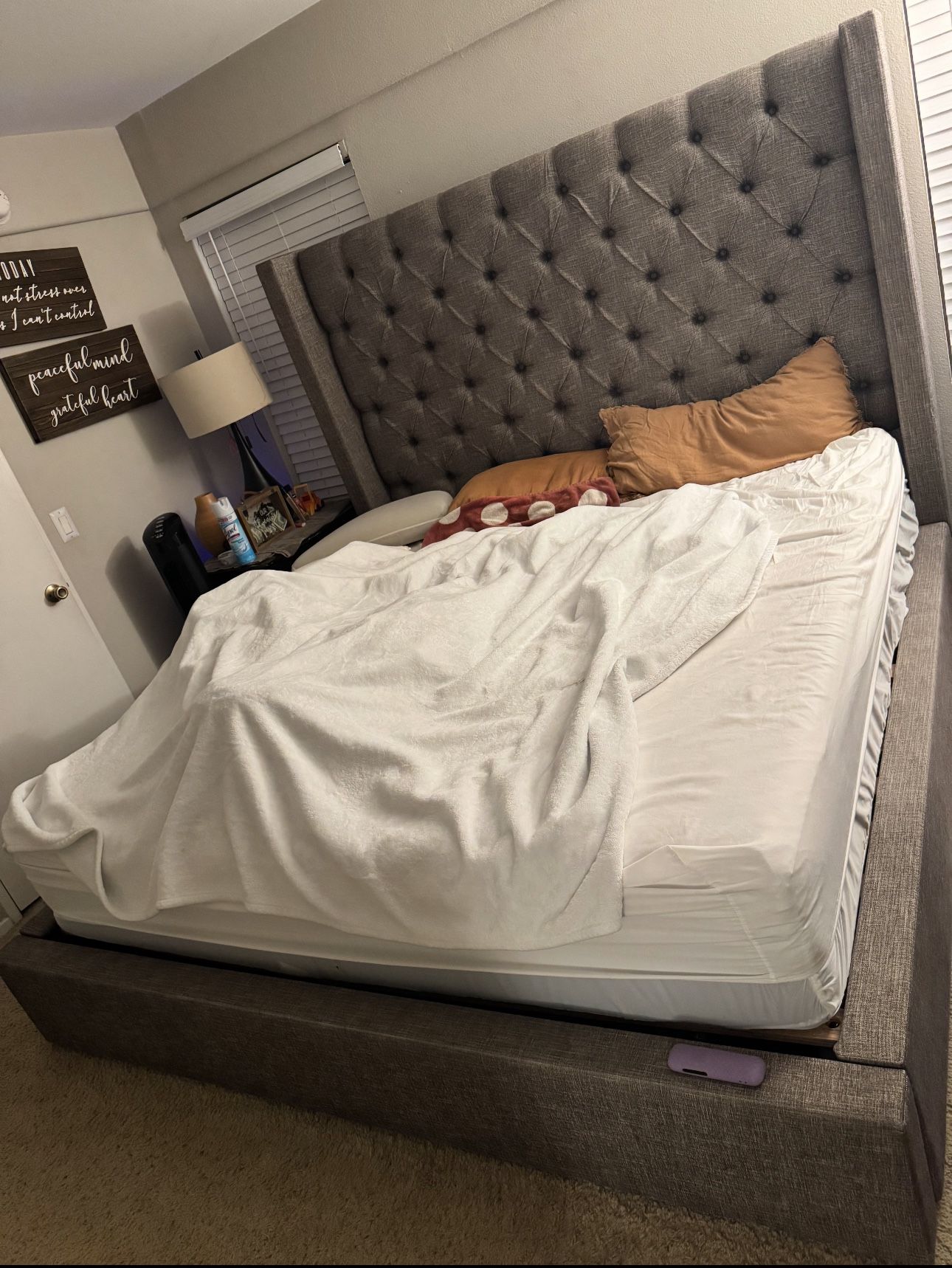 Grey King Size Bed
