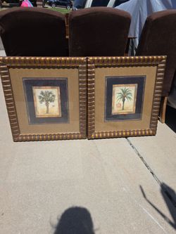 Palm tree artwork in glass