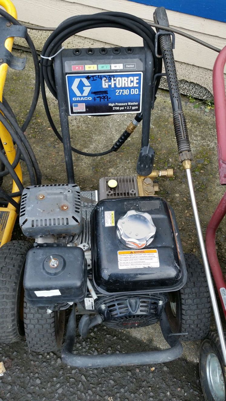 Graco G-Force 2730DD 2700psi, 2.7gpm pressure washer.