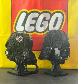 Lego TIE FIGHTER PILOT AND DARTH VADER HELMETS