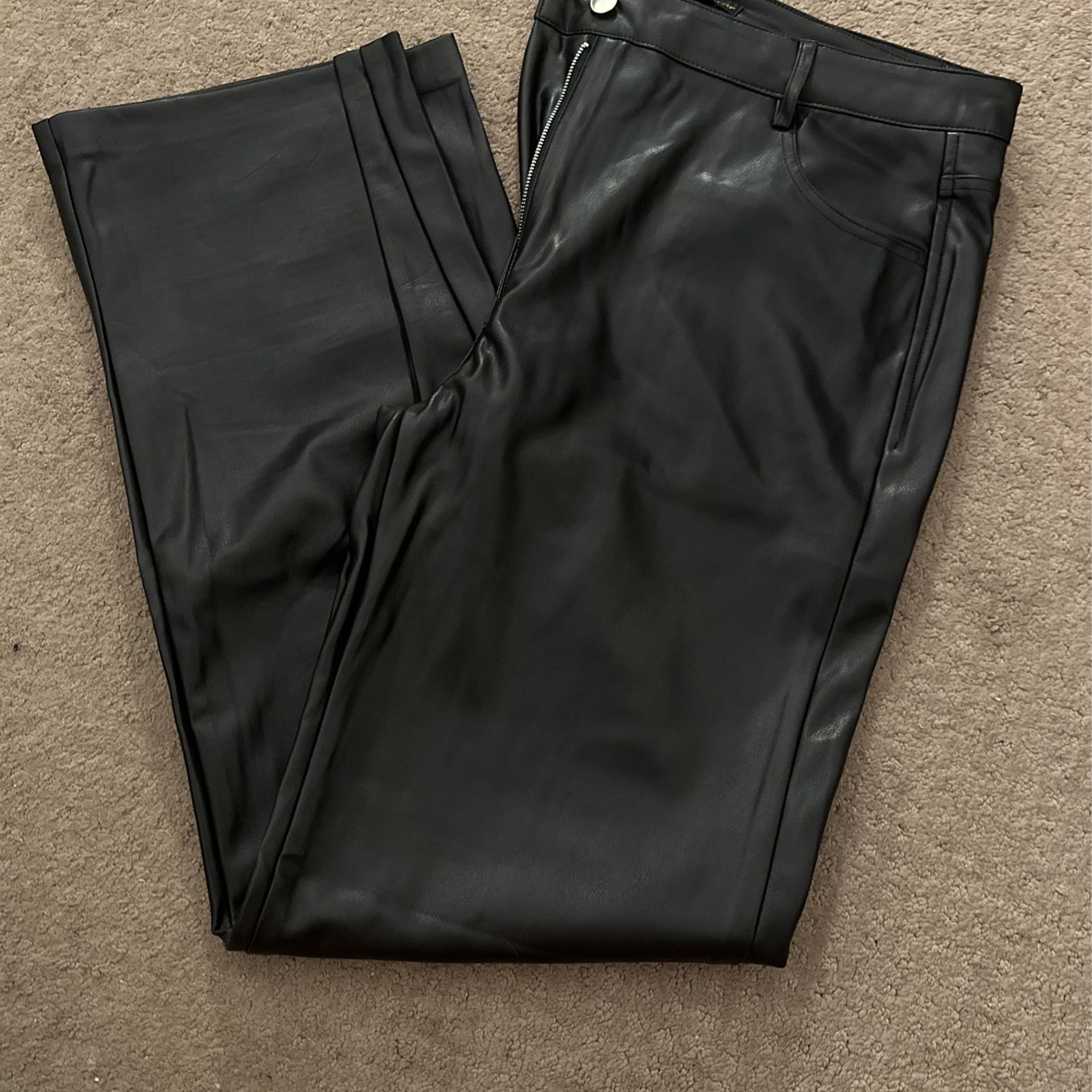 Faux Leather Straight Pant