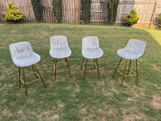 Set of 4 Bar Stools with Gold Legs - price negotiable