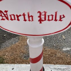 Vintage Blow Mold  Sign Union 1991 North Pole. 46” Tall. Ok Nice