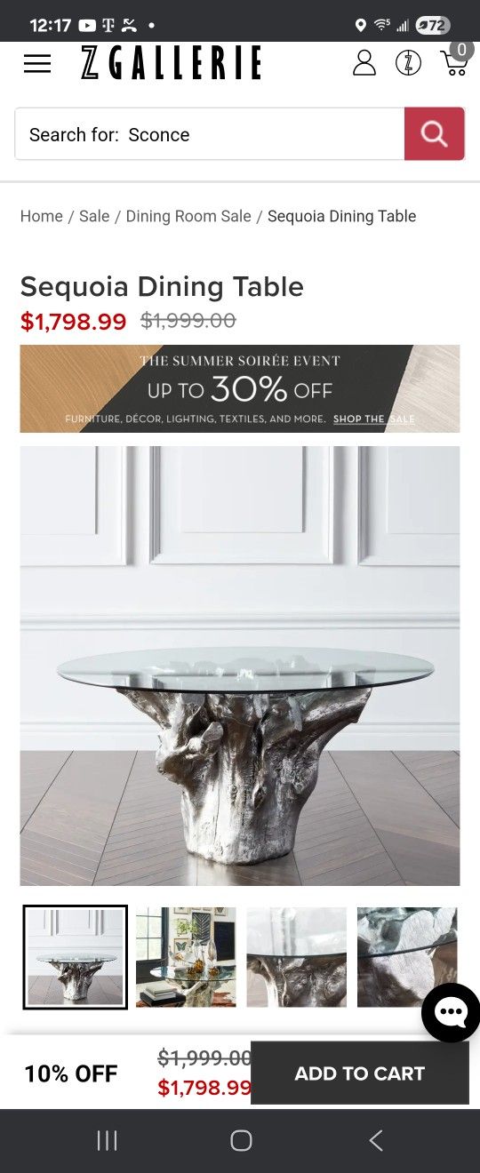 Dining Table Sequoia Gold With Mirror NEW..