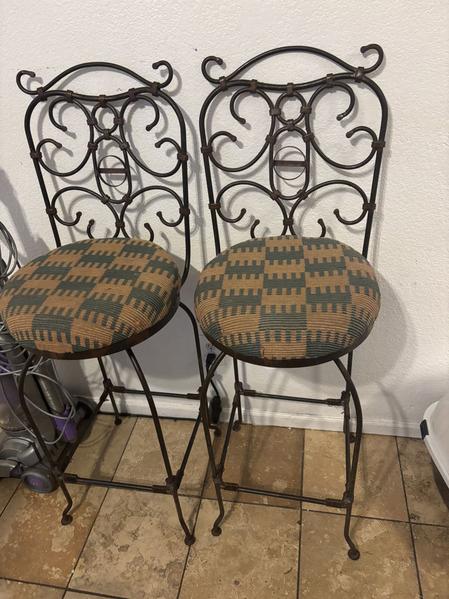 Two Swivel Bar Stools