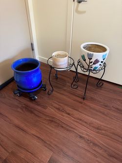 Two large one small pots
