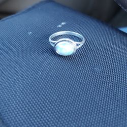 Size 7 Fire Opal Sterling Silver Ring