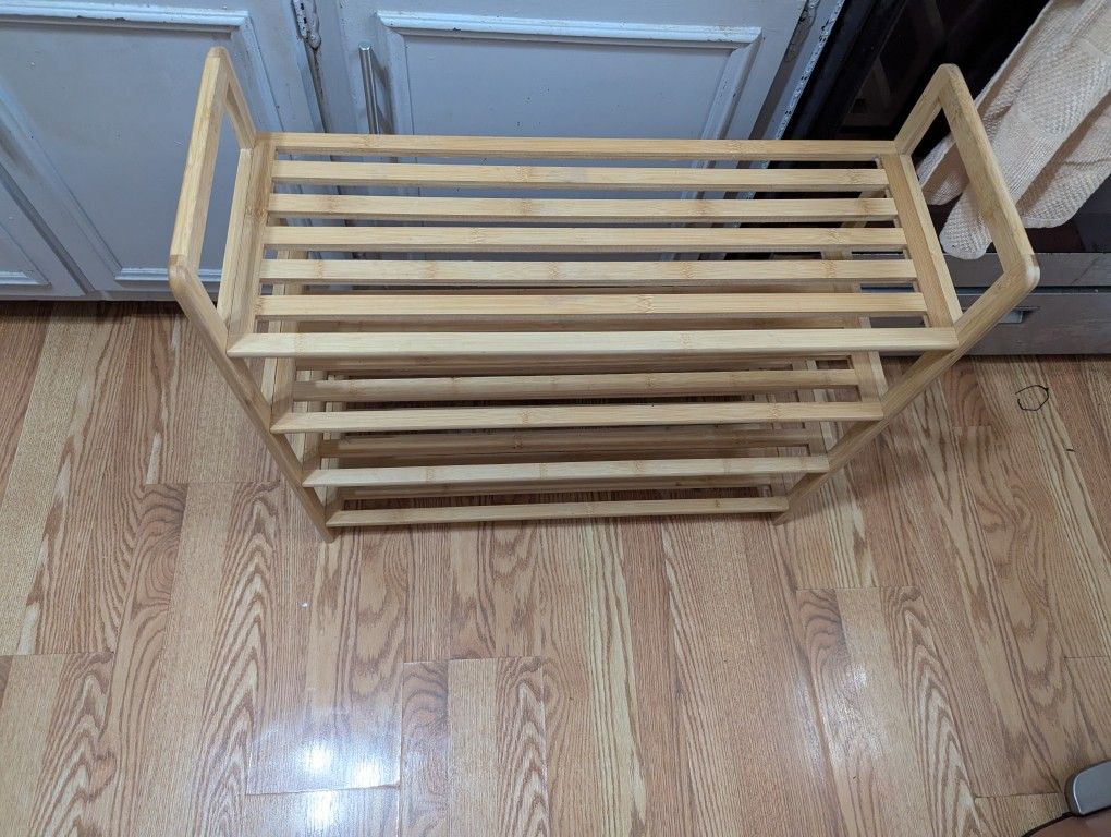 4 Bamboo Tier Shoe Storage Rack