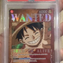 One Piece Monkey D. Luffy Pillars of Strength OP03 Wanted Poster ST01-012 PSA 10