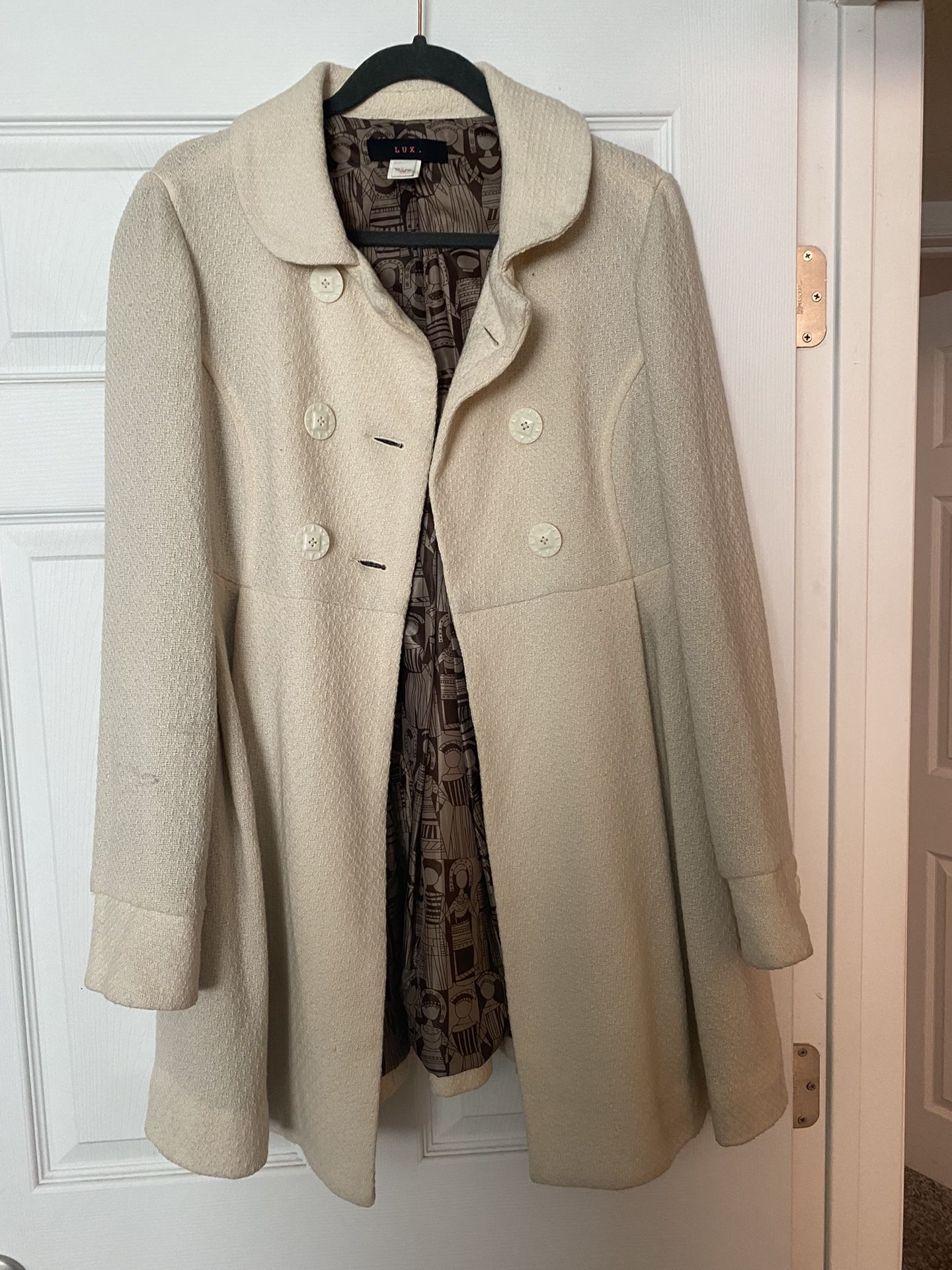 Women’s Small Off White Pea coat
