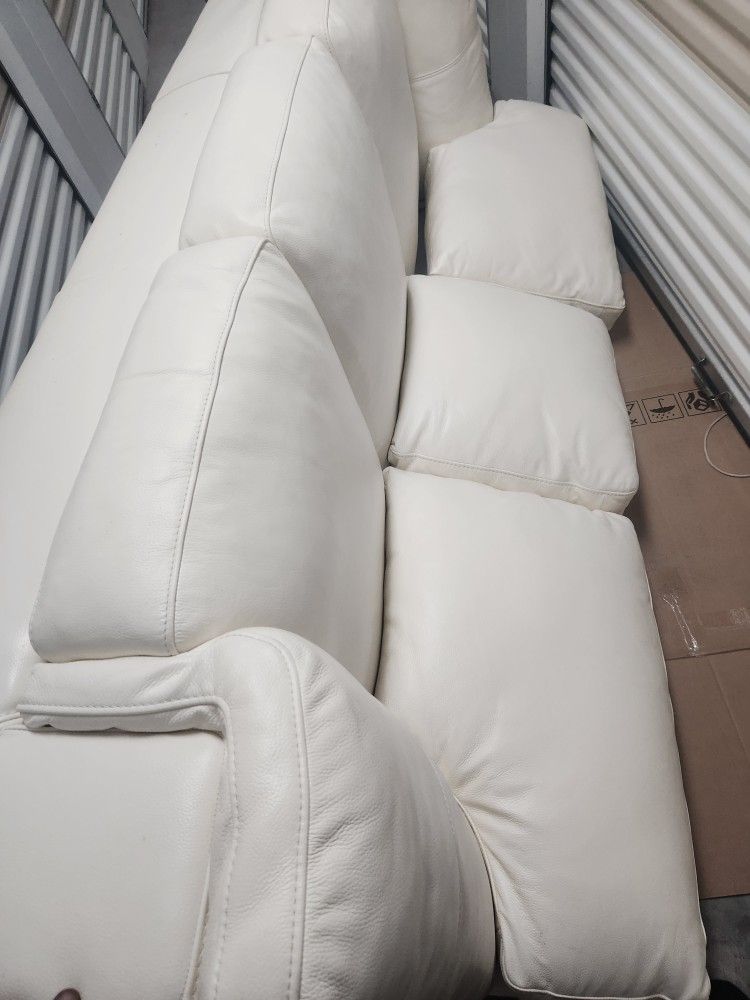 Genuine Leather Sofa – Lightly Used, Excellent Condition