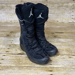 Nike Air Jordan Jazzy Belle Ostrich Womens 7 Black Boots Rare Vintage 317148 001