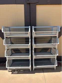 Large Stackable Baskets (2 sets) From The Container Store
