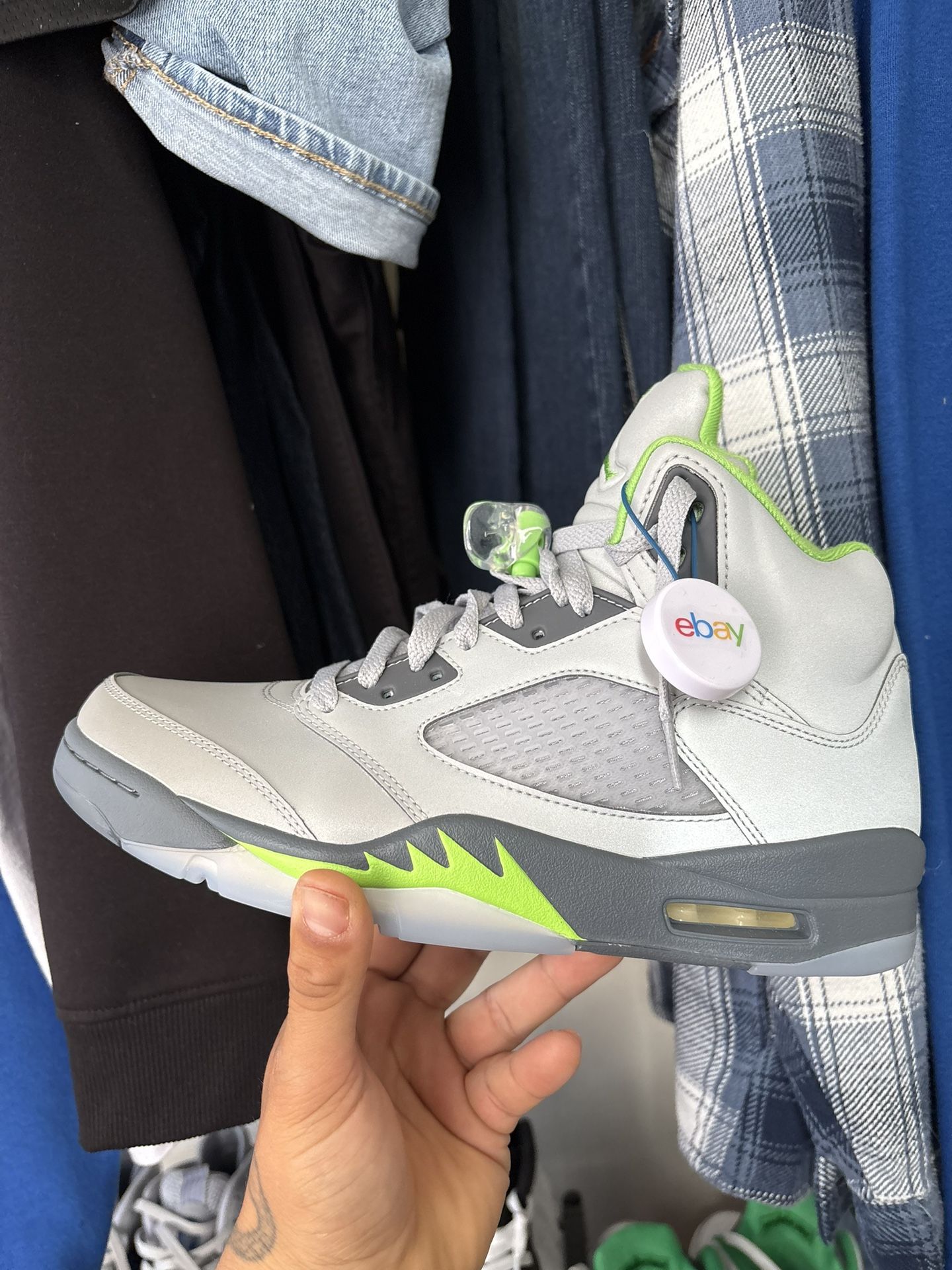Jordan 5 green gray 9.5 M