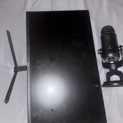 Gaming Monitor And Blue Yetti Mic 