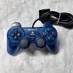 Genuine Playstation 2 Clear Blue Controller Ps2 Controller