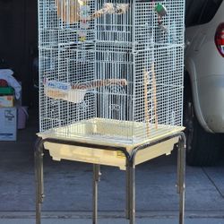 Bird Cage On Cart