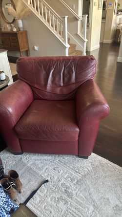 Red leather chair