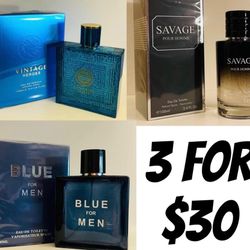 3 For $30 Dupe Colognes 100 Ml Bottles 