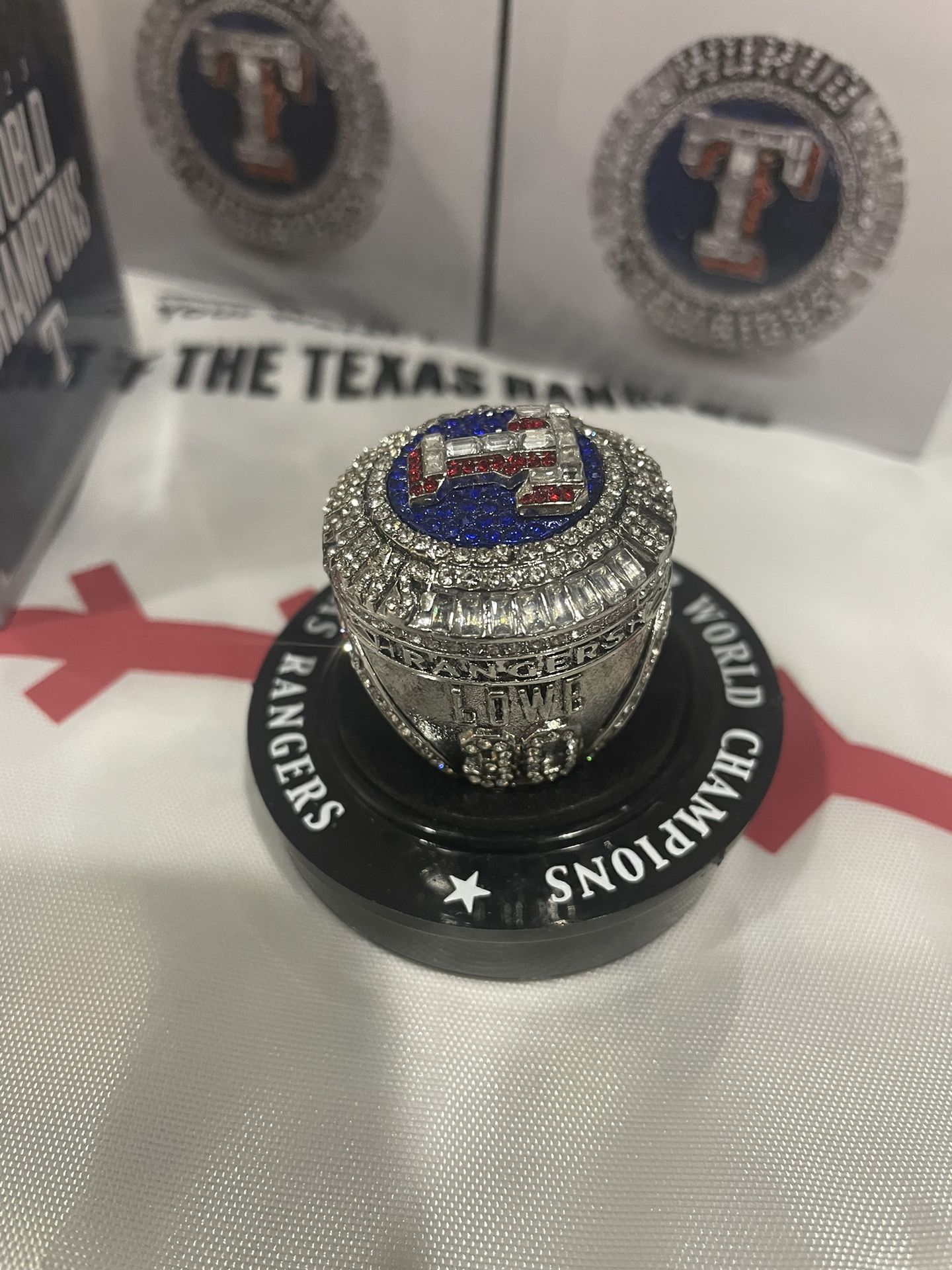 Nathaniel Lowe Texas Rangers World Series Elevated Replica Ring 9/3