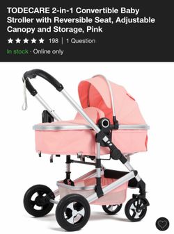 Pink bassinet stroller