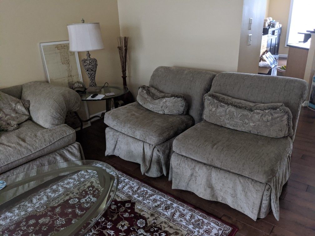 Living Room 3 piece set - Long Sofa and Sofa Chairs