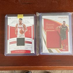 Beautiful CJ McCollum Game Used National Treasures Patch Lot 