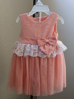 Beautiful Lace Peach Baby Girl Dress