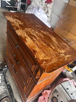 Antique Wood Chest of Drawers and bed frame