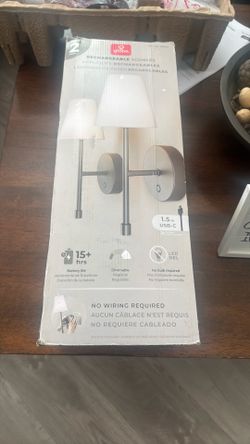 Globe Electric Wireless Rechargeable LED Integrated Wall Sconce 2-pack