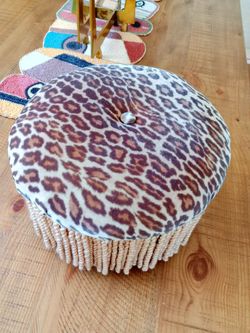 Footstool Leopard Print