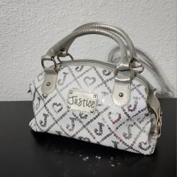 Justice Silver Glitter Girls Handbag/Satchel