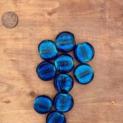 Midnight Deep Blue Foiled Glass Beads 2mm Large Hole (Lot of 10)