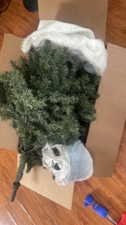 Christmas tree with lights and stand